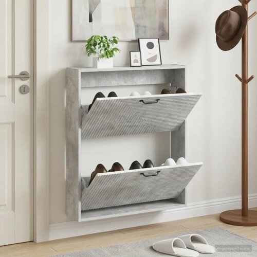  Ormar za cipele na zidu HAARLEM 71 x 17 x 86 cm Betonska siva - Betonska siva Cijene