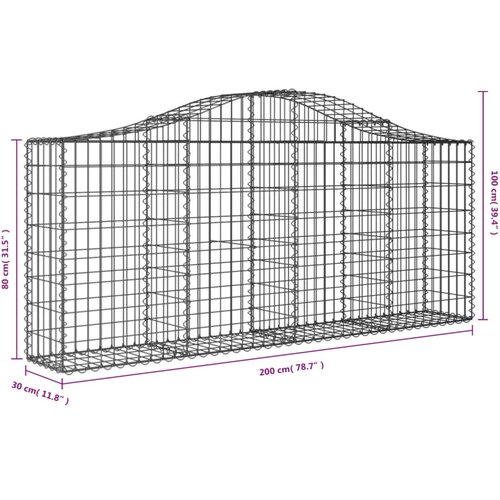  Lučne gabionske ko&amp;scaron;are 12 kom 200x30x80/100cm pocinčano željezo Slike