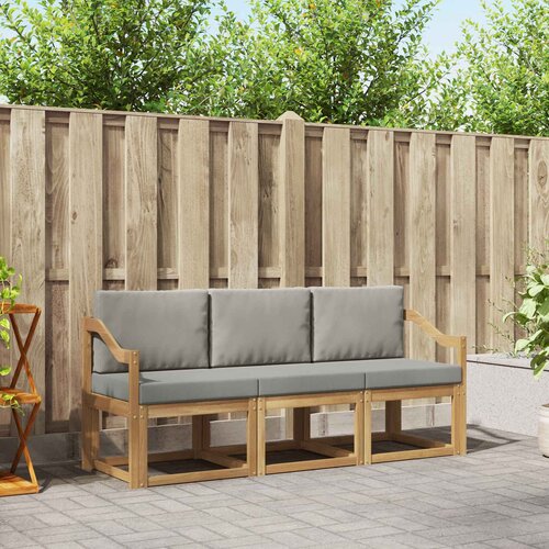  Set vanjskih sofa 3 pcs Bijela i svjetlosiva 185,5 x 63 x 73 cm Cene