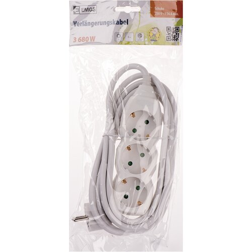 Emos podaljšek 3 šuko vtičnice 3M H05VV-F 3G1.5 pvc beli Cene