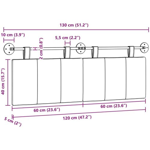  Viseće uzglavlje kreveta tkanina - Krema 120 cm bez LED Cene