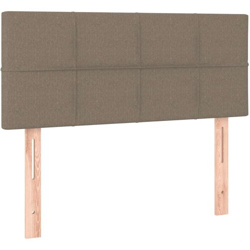  Box spring s madracem LED smeđesivi 120 x 200 cm tkanina Slike