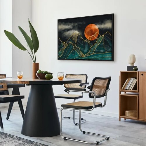  Slika - Mountain Calm (1 Part) Wide 60x40 U crnom drvenom okviru Cene