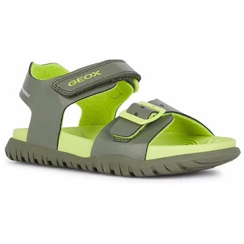 Geox Otroški sandali SANDAL FUSBETTO zelena barva