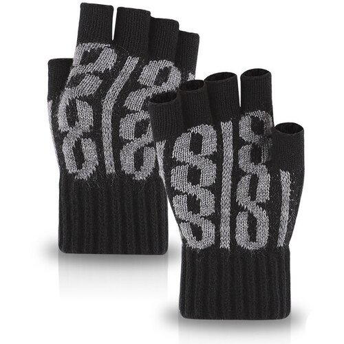INF Pletene rokavice s polprstom Black, (21751723) Cene