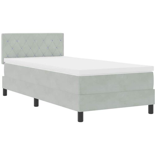  LED Box Spring Krevet Svijetlo siva 100 x 200 cm Bar&amp;scaron;un Slike