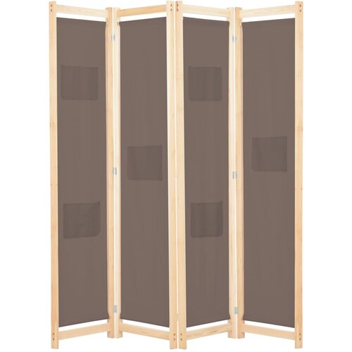 vidaXL Sobna pregrada s 4 panela od tkanine 160 x 170 x 4 cm smeđa Cene