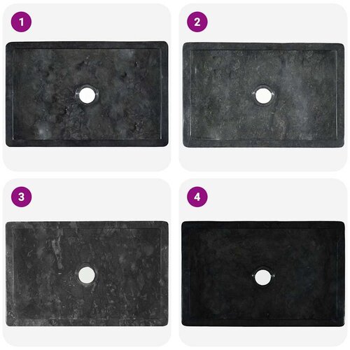  Umivaonik 45 x 30 x 12 cm mramorni visoki sjaj crni Slike