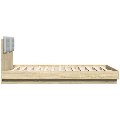 VidaXL Okvir za krevet s uzglavljem boja hrasta 120x200 cm drveni Slike