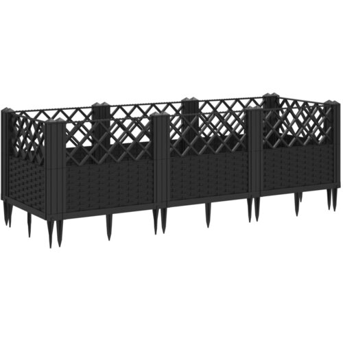  Vrtna sadilica s klinovima siva 123,5x43,5x43,5 cm PP Slike