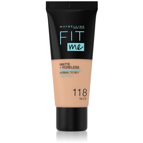 Maybelline Fit Me! Matte+Poreless matirajući puder za normalnu i masnu kožu lica nijansa 118 Nude 30 ml Cijene