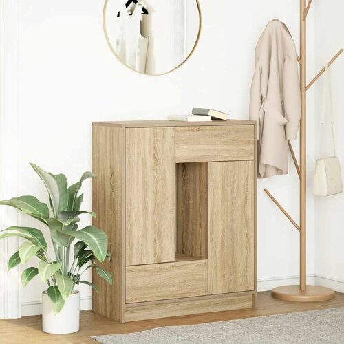  Komoda s ladicama i vratima sonoma hrast 73x31x90 cm Cene