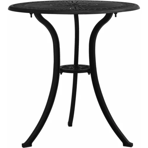 vidaXL vrtna miza črna 62x62x65 cm liti aluminij