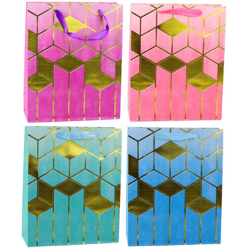  Paper Gift Bag Geometric Patterns Gold 32 x 26 x 12 cm Cene