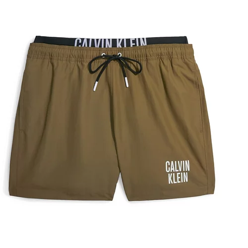 Calvin Klein Swimwear Kratke kopalne hlače oliva / črna / bela