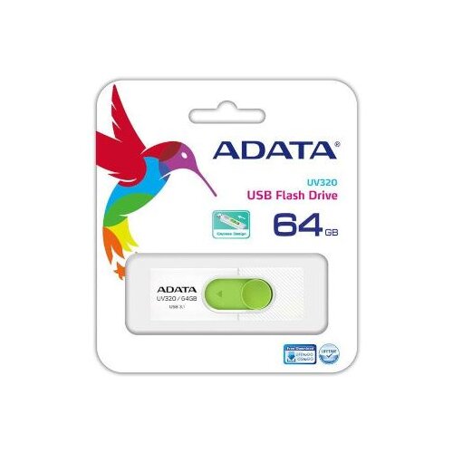 Adata 64GB UV320 3.1 AUV320-64G-RWHGN belo zeleni usb memorija Slike