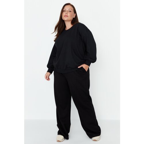 Trendyol Curve Black Wideleg Knitted Sweatpants Slike