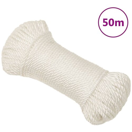 VidaXL Delovna vrv bela 8 mm 50 m polipropilen Slike