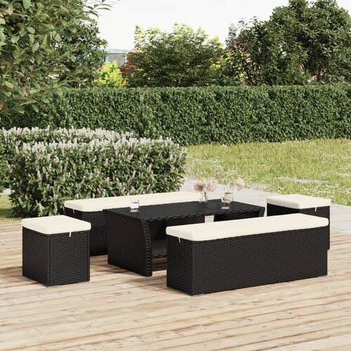 vidaXL Otomani s jastucima 2 kom crni 40 x 30 x 40 cm od poliratana Cijene
