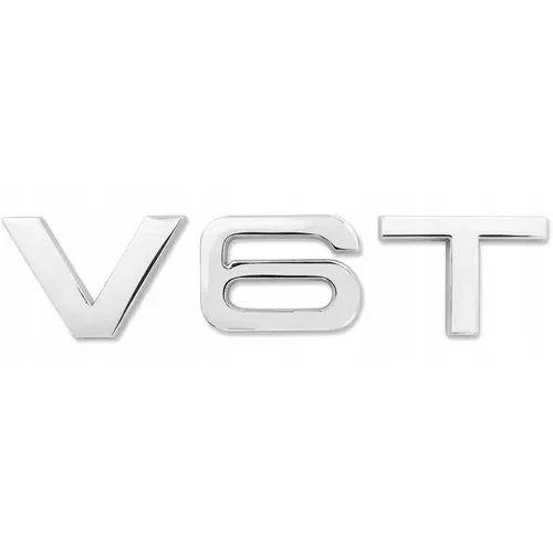 Audi Samolepilni emblem V6T značka 8,6x1,9 cm srebrna, (21215283)