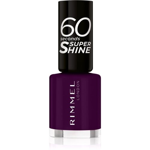 Rimmel London 60 Seconds Super Shine hitro sušljiv lak za nohte 8 ml odtenek 345 Black Cherries Cene