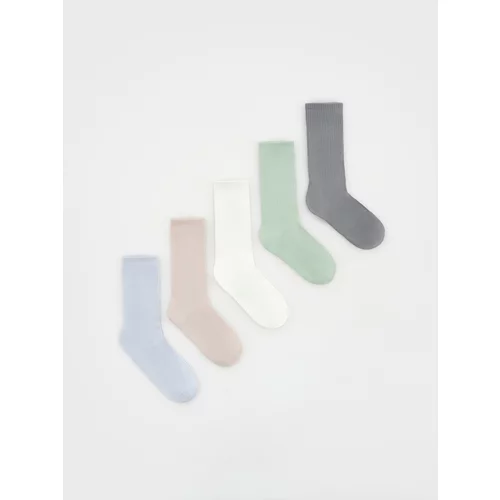 Reserved - Komplet od 5 pari čarapa s visokim udjelom pamuka - svjetlozeleno