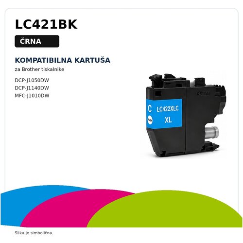  Kompatibilna kartuša za Brother LC421BK za DCP-J1050DW, DCP-J1140DW, MFC-J1010DW – črna Cene