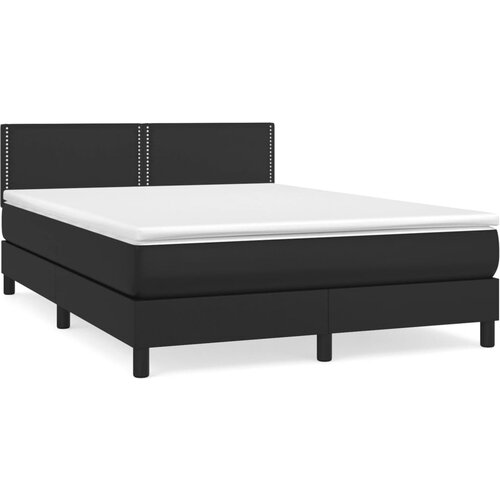 Maison Chic Box spring postelja - Vzmetna postelja z vzmetnico črn 140x190 cm umetno usnje SL6945, (21902544) Cene