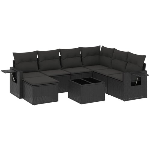 Maison Chic Seti vrtnega pohištva - Vrtna garnitura - Vrtni pohištvo set 8-delna z blazinami črn poli ratan, (21800052) Cene