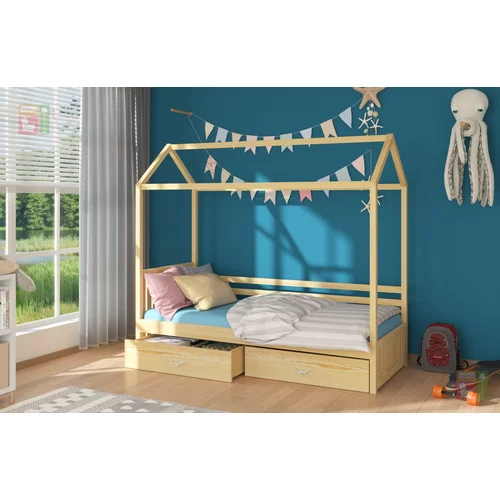 ADRK Furniture Otroška postelja Rose - 90x200 cm - naravni bor