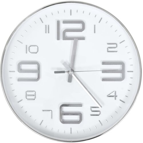 vidaXL Stenska ura 30 cm srebrna Cene