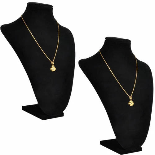 vidaXL Flanelasto stojalo za ogrlice črno 23 x 11,5 x 30 cm 2 kosa