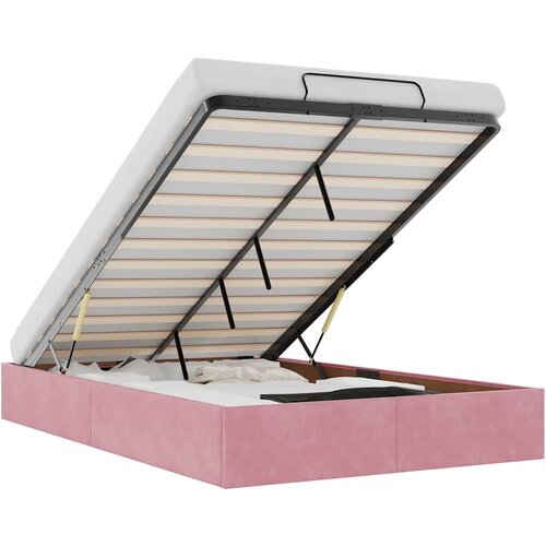 Maison Chic Otomanski Posteljni okvir - Dvoposteljna postelja - Zakonska postelja brez vzmetnice roza 120x190 cm žamet-J507, (21769131) Cene
