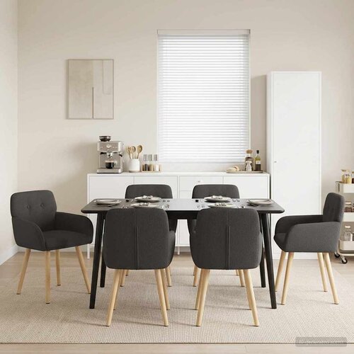 vidaXL Trpezarijske stolice 6 pcs Bouclé Tamnosiva 59 x 57 x 85 cm Cene