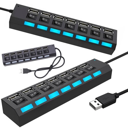  7 vratni USB 2.0 razdelilnik s stikalom - priklopna postaja Cene