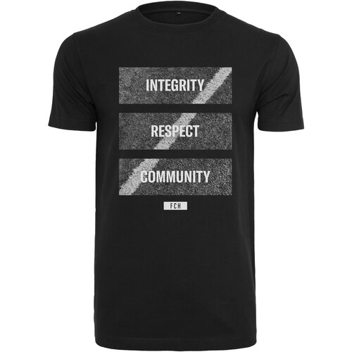 Merchcode Footballs Coming Home Integrity, Respect, Community Tee black Slike