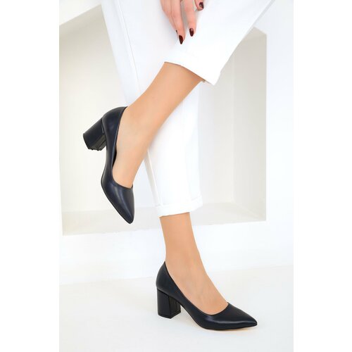 Soho Women's Dark Navy Blue Classic Heeled Shoes 18511 Slike