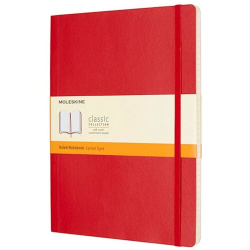 Moleskine Beležnica XL mehke platnice, rdeča – črte Cene