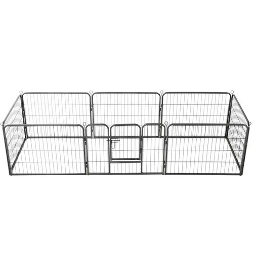 vidaXL Ograda za pse z 8 jeklenimi paneli 60x80 cm črne barve Cene