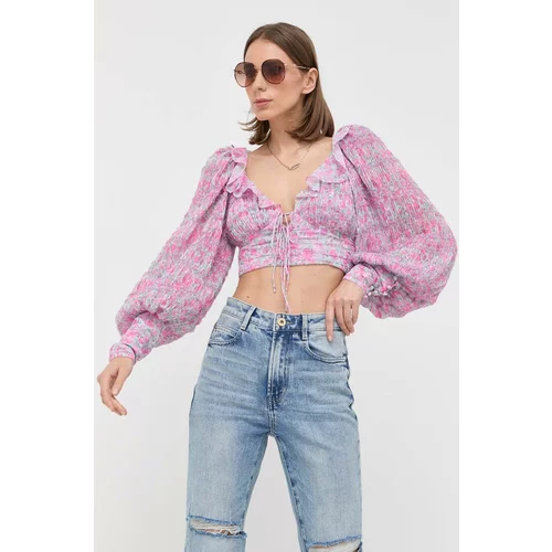 For Love & Lemons Bluza za žene, boja: ružičasta, cvjetni uzorak