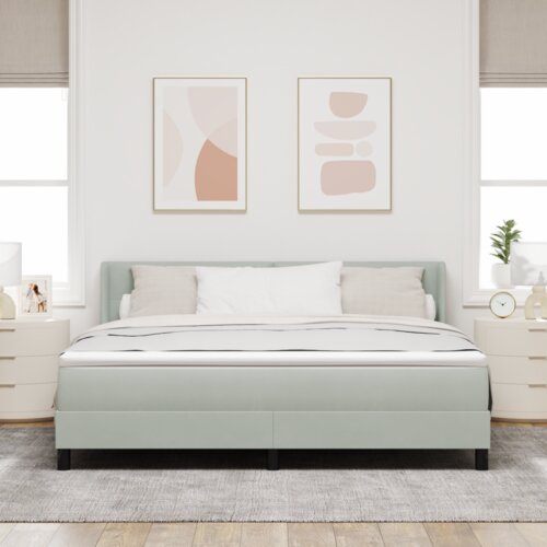 Box Spring Krevet s Madracem Svjetlosiva 180x200 cm Bar&amp;scaron;un Slike