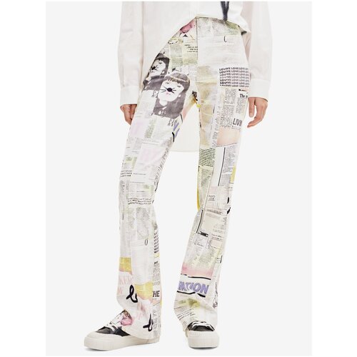 Desigual White Nicole Patterned Trousers - Women Slike