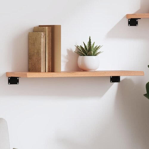  Zidna polica svjetlosmeđa 60 x 20 x 2 cm od obrađene hrastovine Slike
