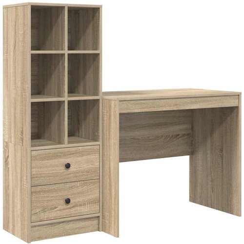 vidaXL Miza s shrambo s predalom 2 pcs Sonoma hrast 90 x 50 x 76 cm, (5000044659) Cene