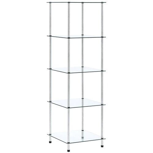 VidaXL Police s 5 razina prozirne 40 x 40 x 130 cm od kaljenog stakla Slike