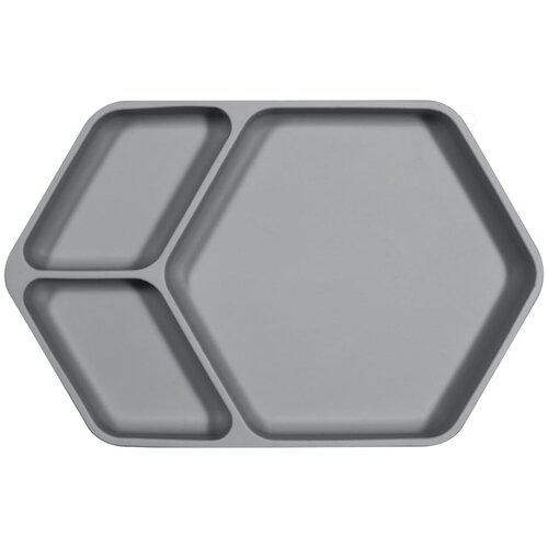 Kindsgut Siv silikonski otro&amp;scaron;ki krožnik Squared, 25 x 16 cm Slike