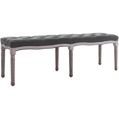 VidaXL Klupa od tkanine i masivnog drva 150 x 40 x 48 cm tamnosiva Slike