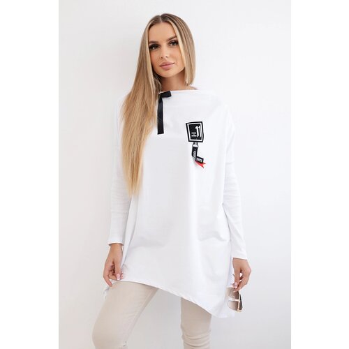 Kesi marka niezdefiniowana Oversize sweatshirt with asymmetrical sides white Cene
