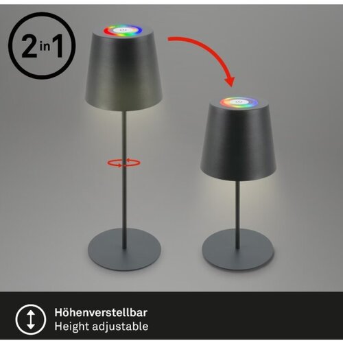 BRILONER 7507015 - LED RGBW prigu&amp;scaron;iva punjiva stona lampa LED/2,5W/5V IP44 antracit Slike