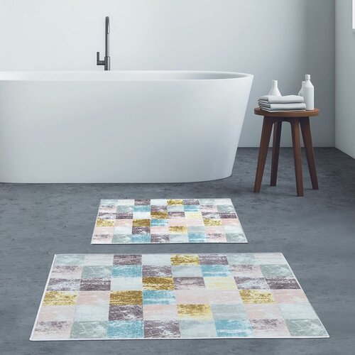  Kt411 multicolor bathmat set (2 pieces) Cene